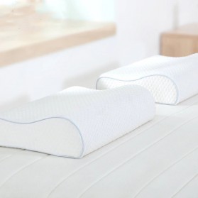 8H Tri-curved Memory Foam Slow Rebound Pillow Bantal Tidur Cotton - H1 - White - 2