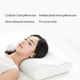 8H Tri-curved Memory Foam Slow Rebound Pillow Bantal Tidur Cotton - H1 - White - 4