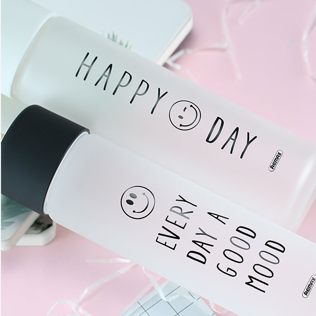 Remax Tumbler Botol Minum Kaca Smiley 330ml RT CUP39 Remax Tumbler Botol Minum Kaca Smiley 330ml RT CUP39