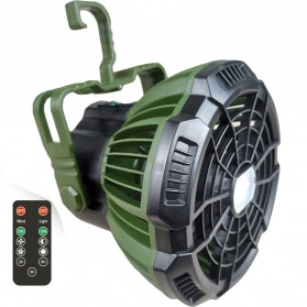 Pallus Kipas Angin Portable Rechargeable Camping Fan 5200mAh with Remote - X10 - Green