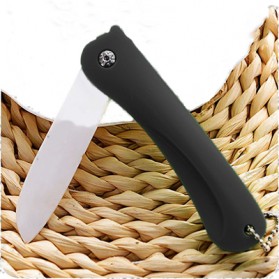 Pisau Dapur Lipat Unik Portable Knife Bahan Keramik - TF0003 - Black