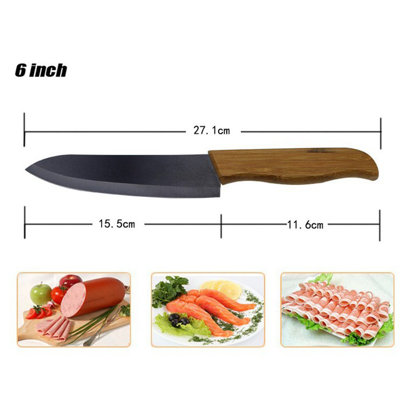 Set Pisau Dapur Kitchen Knife Handle Bambu 4 in 1 with Set Pisau Dapur Kitchen Knife Handle Bambu 4 in 1 with
