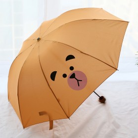 Payung Lipat Model Bear Brown - Brown - 1