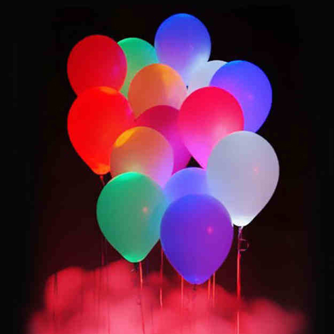Balon Ulang Tahun dengan Lampu LED 5 Pcs - Multi-Color