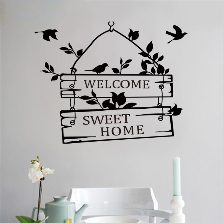  Sticker  Wallpaper  Dinding  Welcome Sweet Home Black 