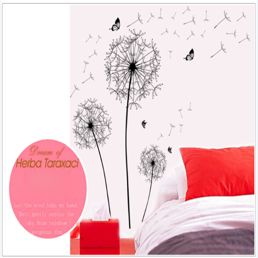 Sticker Wallpaper Dinding Black Dandelion AY834 Black Sticker Wallpaper Dinding Black Dandelion AY834 Black