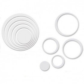 Sticker 3D Wallpaper Dinding Circle Ring 5PCS - Black 