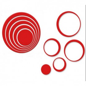 Sticker 3D Wallpaper Dinding Circle Ring 5PCS - White 