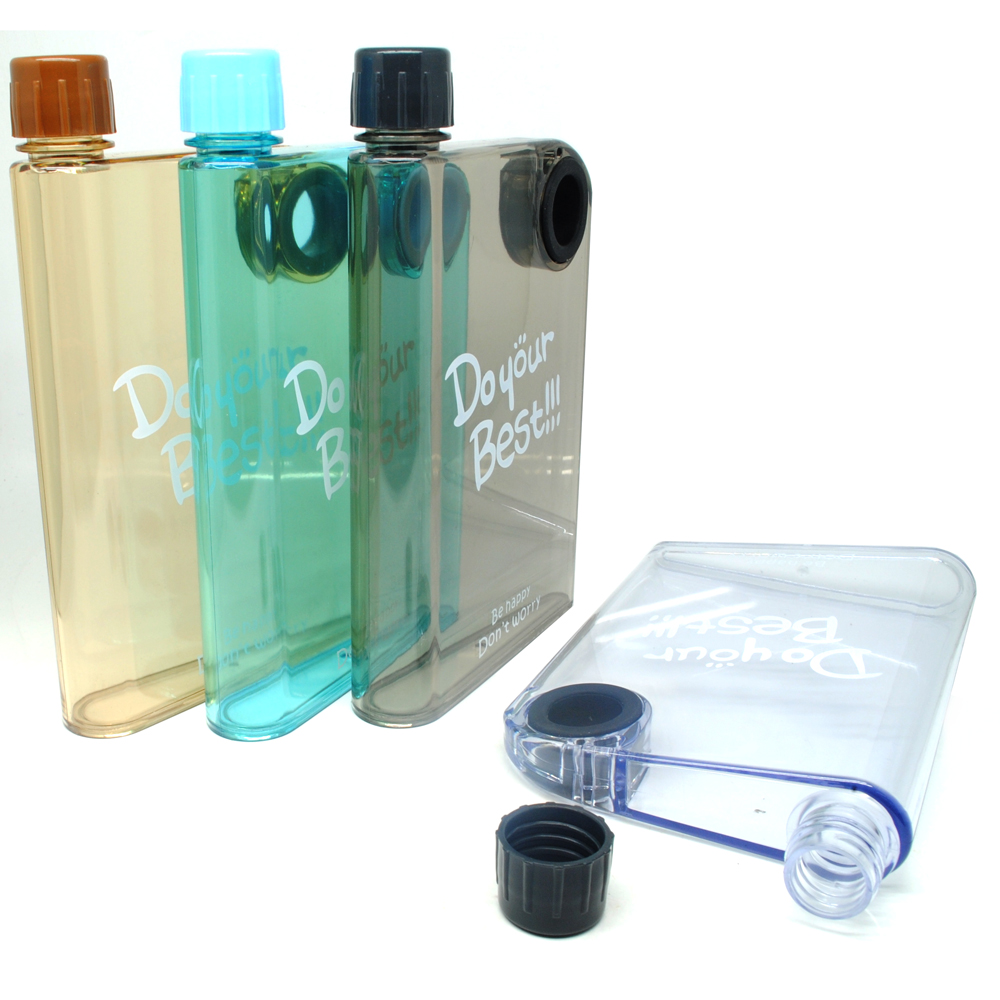 Memobottle Botol  Minum  Flat 380ml Clear Blue 