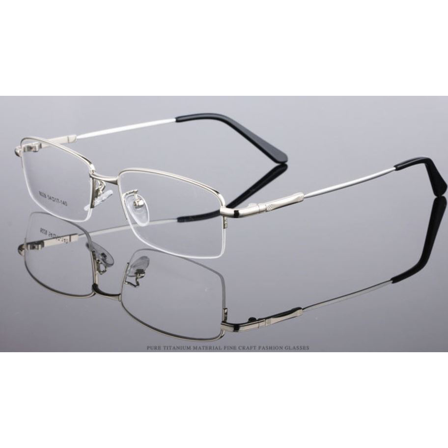  Kacamata  Lensa Bening  Memory Alloy Frame  Silver 