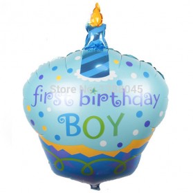 Balon Pesta Model Kue Ulang Tahun - 10 PCS - Blue