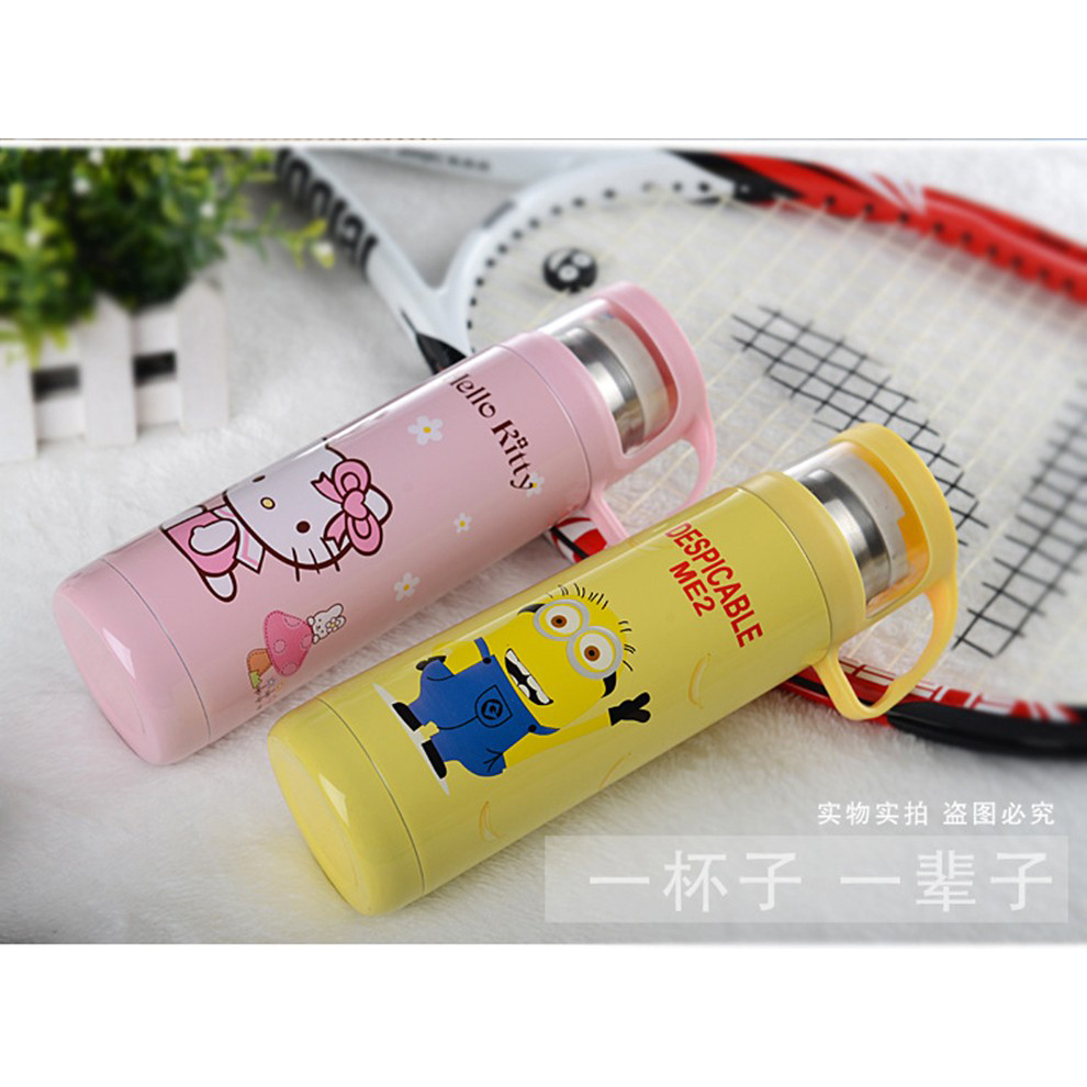  Botol  Thermos Kartun  Stainless Steel 350ML Pink 