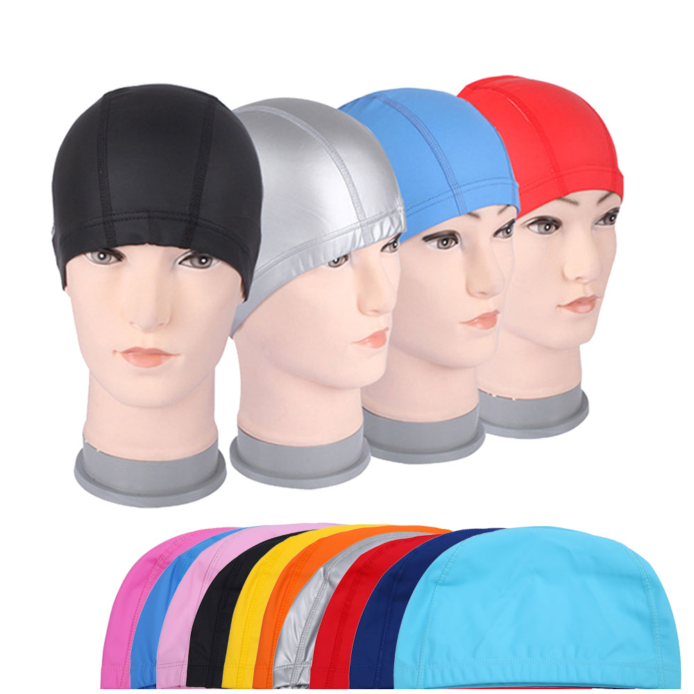  Topi  Renang Elastis Anti Air K490 Black 