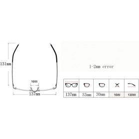 Xojox Kacamata Rabun Jauh Lensa Minus 2.0 - CJ070 - Black - 7