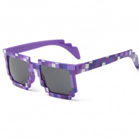 Long Keeper Kacamata Model Pixel Minecraft Mosaics UV400 for Kids - 088 - Purple
