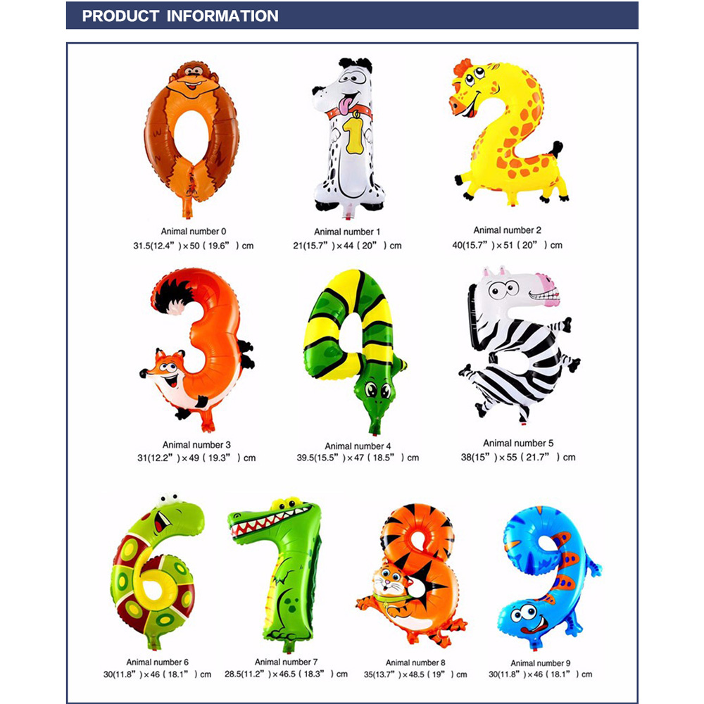 Balon Pesta Ulang Tahun Bentuk Binatang Model 0 Multi Color