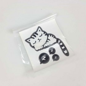 Stiker Dinding Lucu Sleeping Cat Wallpaper - Black - 3