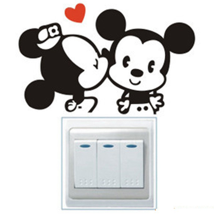 Sticker Wallpaper Dinding Minnie Mickey - Black 