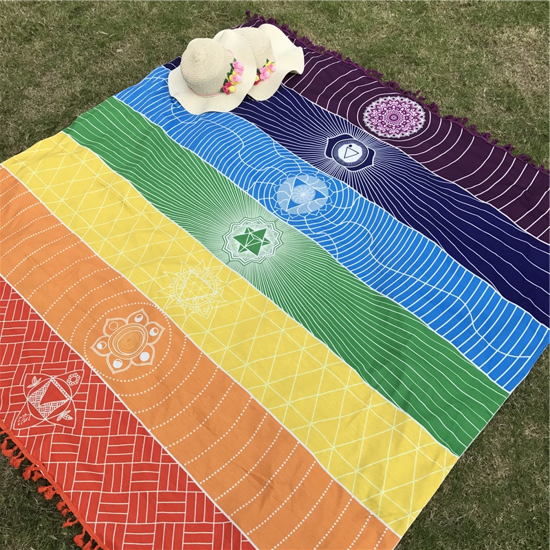 Kain Dekorasi Bohemian Motif Emblem - Multi-Color 