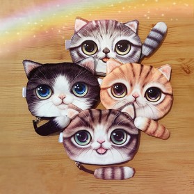 Dompet Koin Kain Model Cute Cat - Yellow - 4