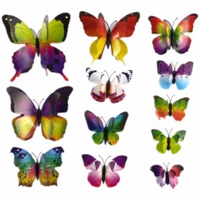 Stiker Hias Dinding Magnet 3D Kupu-Kupu Double Layer 12PCS 