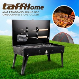 TaffHOME Alat Panggang Arang BBQ Outdoor Desktop Grill Stove Foldable - HWSK77 - Black