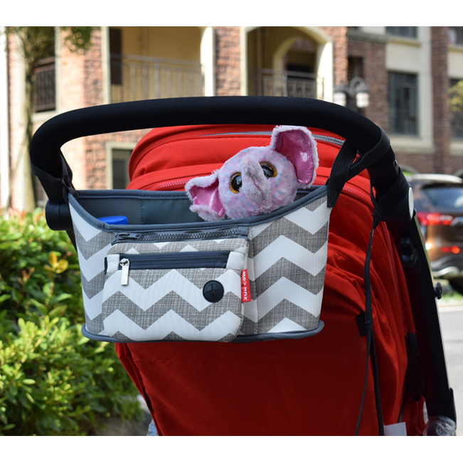 tas perlengkapan stroller kereta dorong bayi gray white tas perlengkapan stroller kereta dorong bayi gray white