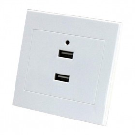 Stop Kontak Dinding 2 Port USB Wall Socket 2.1A - ES-USB-2 - White