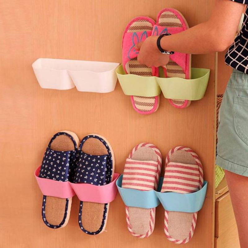Holder Rak Sandal Hook Hanging Organizer Pink