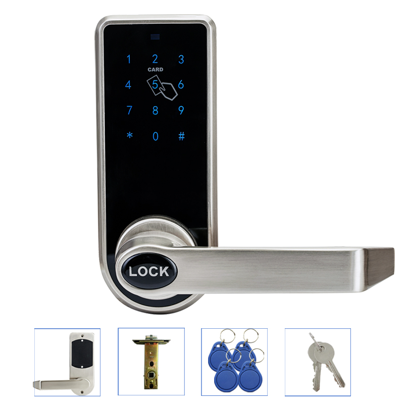 L&S Gagang Pintu Rumah Elektrik Touchsreen Digital Door Lock Smart Home - Silver - 2