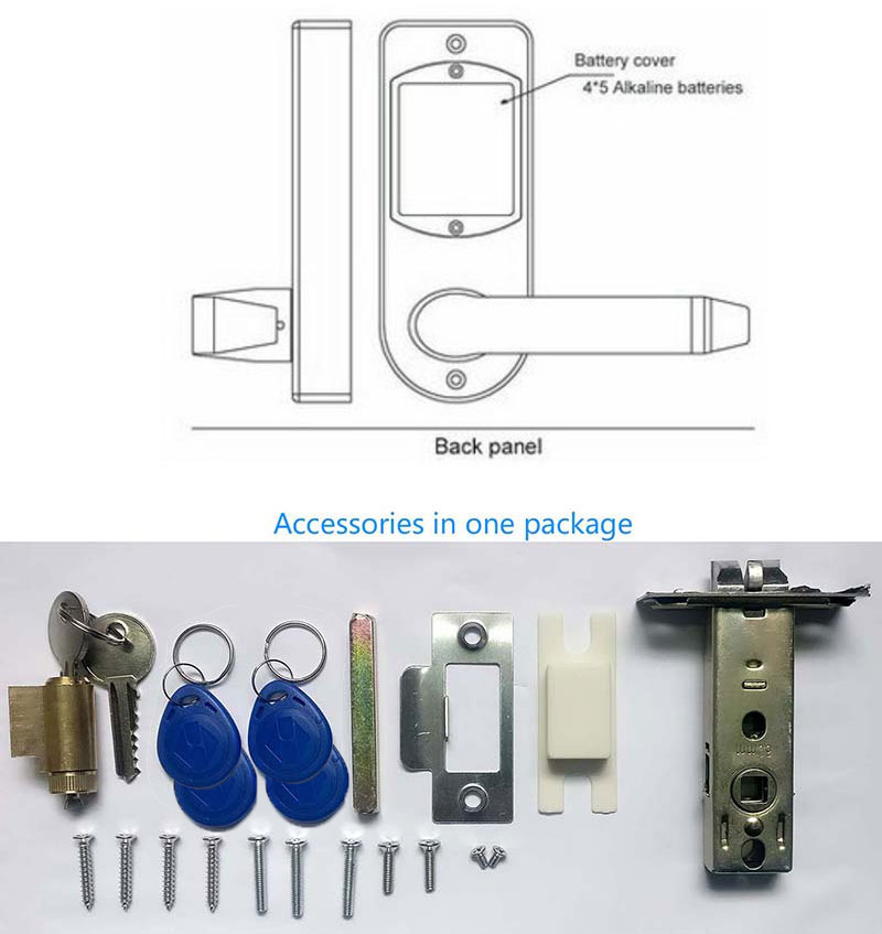 L&S Gagang Pintu Rumah Elektrik Touchsreen Digital Door Lock Smart Home - Silver - 4