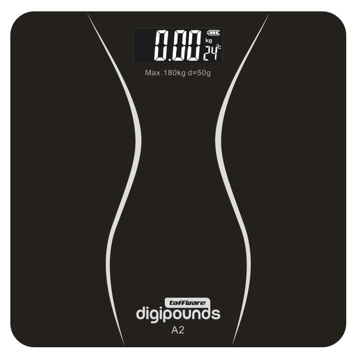 Taffware Digipounds Gason Timbangan Badan Elektronik 180kg A2 Black Jakartanotebook Com
