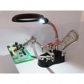 Taffware Alat Pegangan Solder Helping Hand dan Kaca Pembesar LED - TE-801 - Black - 9