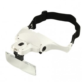 Kacamata Pembesar Reparasi Jam 3.5x Magnifier 2 LED - 9892B2 - White - 4