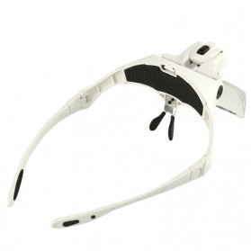 Kacamata Pembesar Reparasi Jam 3.5x Magnifier 2 LED - 9892B2 - White - 5