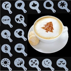 Cetakan Busa Foam Kopi Latte Art 16 PCS - JJYE01 - White - 1