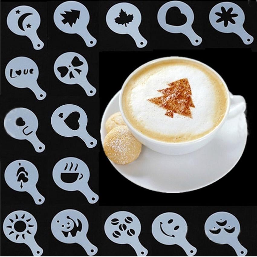 Cetakan Busa Foam Kopi Latte Art 16 PCS - White - JakartaNotebook.com