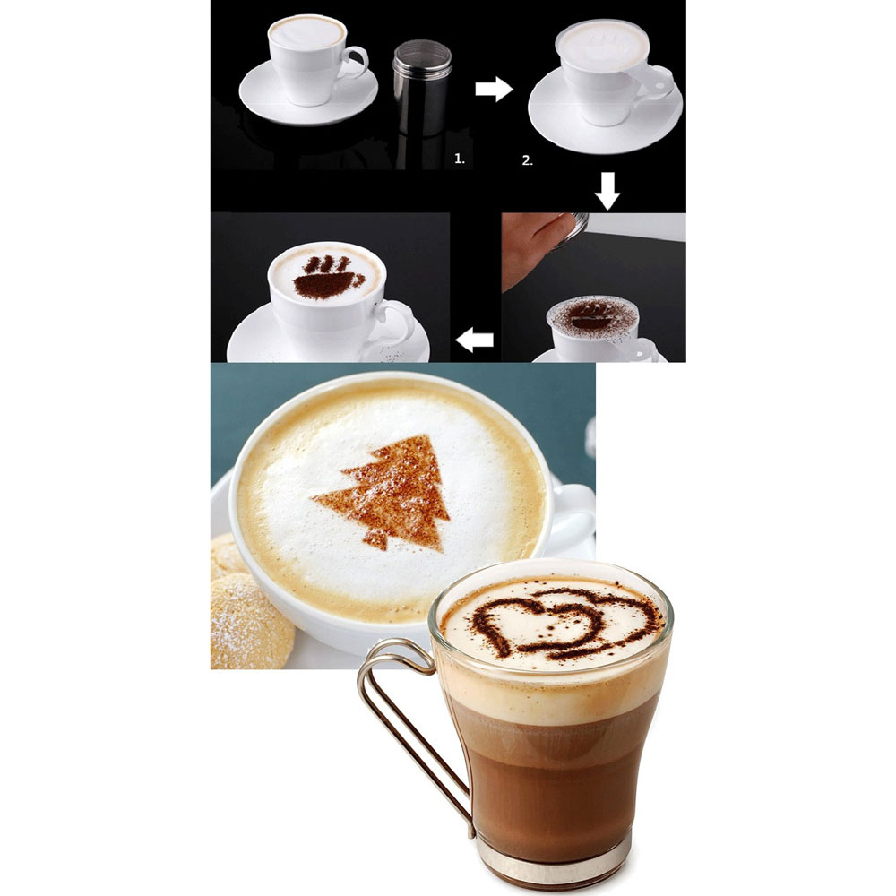 Cetakan Busa Foam Kopi Latte Art 16 PCS White 