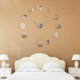 Taffware Jam Dinding Besar DIY Giant Wall Clock Quartz Creative Design 80-130cm - DIY-105 - Silver - 1