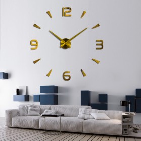 Taffware Jam Dinding Besar DIY Giant Wall Clock Quartz Creative Design 90-100cm - DIY-104 - Golden - 1