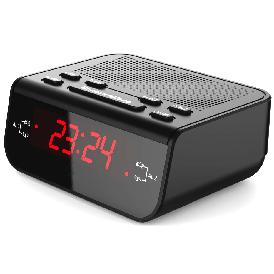 Jam Meja LED Digital Clock dengan FM Radio Black