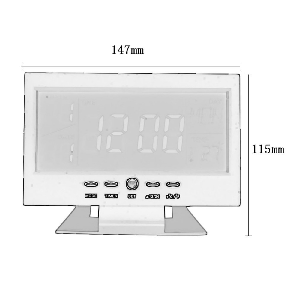 jam weker alarm meja led calendar temperatur clock black jam weker alarm meja led calendar temperatur clock black