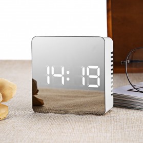 Jam Meja LED Digital Mirror Clock with Temperature - TS-570 - White