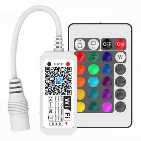Mini Wifi Controller + 24Key IR Remote Lampu LED RGB - White