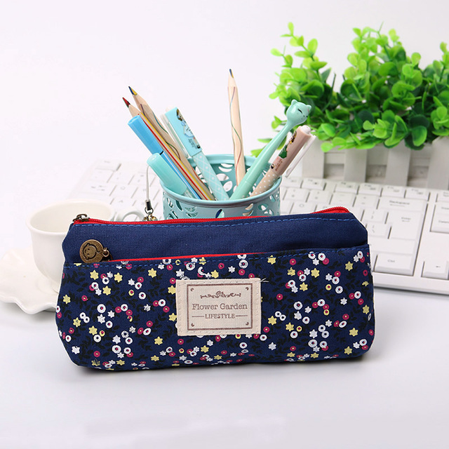 ... Tempat Pensil Shabby Double Zipper Pouch - Dark Blue - 1 ...