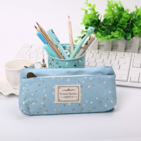 Tempat Pensil Shabby Double Zipper Pouch - Light Blue