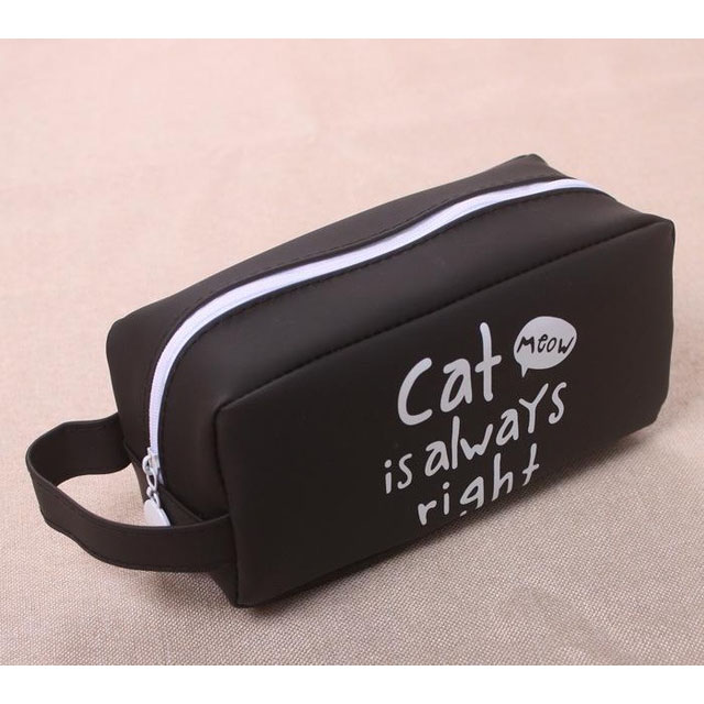 Kotak Pensil Cute Cat Meow Black JakartaNotebook com