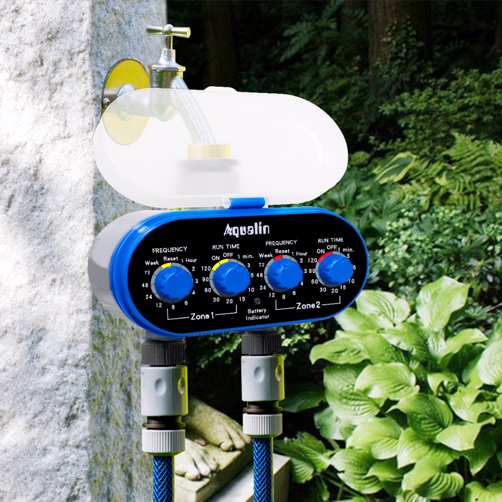 Aqualin Timer Irigasi Air Taman Otomatis 2 Outlet Yl21032 Blue