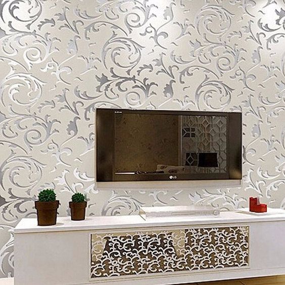  Wallpaper  Dinding  Motif  Floral Classic  European Style 