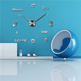 Jam Dinding DIY Giant Wall Clock Quartz Creative Design Acrylic Huruf dan Angka - DIY-02 - Black - 3